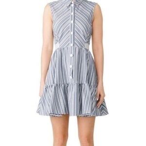 Anthropologie Prose & Poetry Delaney Striped Mini Dress Blue White Size Large